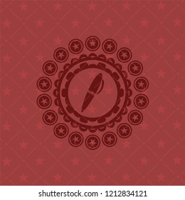 pen icon inside red icon or emblem