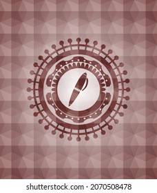 Stift-Symbol in rotem, nahtlosem polygonalen Abzeichen. 