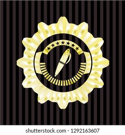 pen icon inside shiny badge