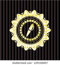 pen icon inside shiny emblem