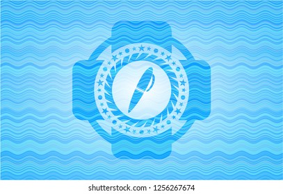 pen icon inside water concept emblem background.