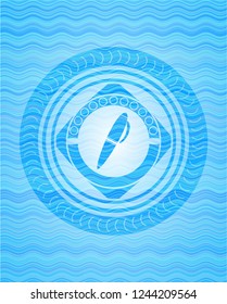 pen icon inside water emblem.