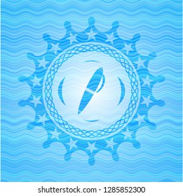 pen icon inside water emblem.