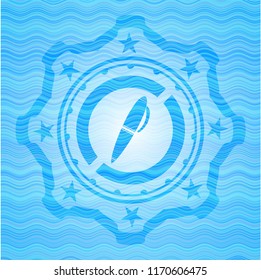 pen icon inside water representation style badge.
