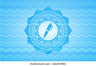 pen icon inside water wave representation emblem.