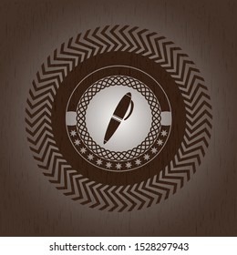 pen icon inside wood signboards