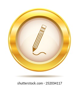 Pen icon. Internet button on white background. EPS10 vector. 