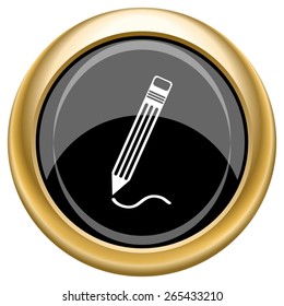 Pen icon. Internet button on white  background. EPS10 Vector. 