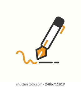 pen icon, isolated colored icon theme workplace