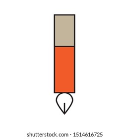 Pen icon, isolated. Flat design.
