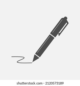 Icono de la pluma aislado ilustración vectorial de diseño plano sobre fondo blanco.