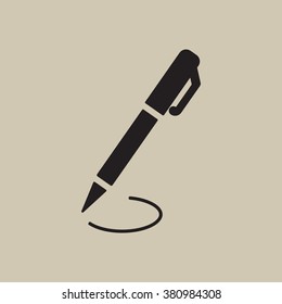 Pen  icon,  isolated. Flat  design.