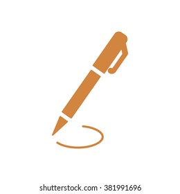 Pen  icon,  isolated. Flat  design.