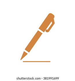 Pen  icon,  isolated. Flat  design.