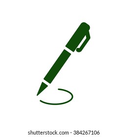 Pen  icon,  isolated. Flat  design.