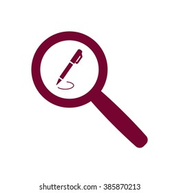 Pen  icon,  isolated. Flat  design.