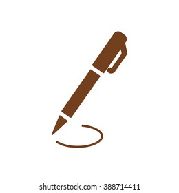 Pen  icon,  isolated. Flat  design.