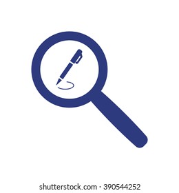 Pen  icon,  isolated. Flat  design.