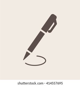Pen  icon,  isolated. Flat  design.