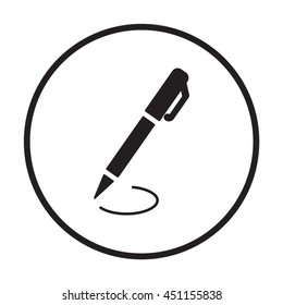 Pen   icon,  isolated. Flat  design.