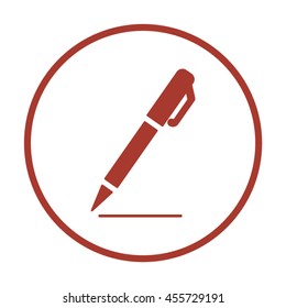 Pen    icon,  isolated. Flat  design.