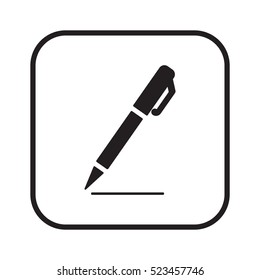 Pen   icon, isolated. Flat  design. 