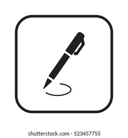 Pen   icon, isolated. Flat  design. 