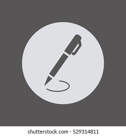 Pen   icon,  isolated. Flat  design.