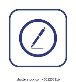 Pen  icon,  isolated. Flat  design.