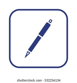 Pen  icon,  isolated. Flat  design.
