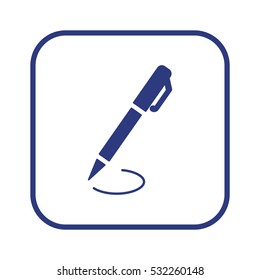 Pen   icon, isolated. Flat  design. 