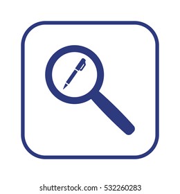 Pen  icon, isolated. Flat  design. 