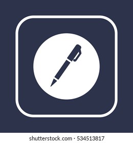 Pen   icon,  isolated. Flat  design.