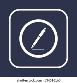 Pen  icon,  isolated. Flat  design.