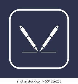 Pen  icon,  isolated. Flat  design.