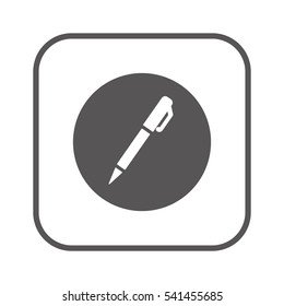 Pen   icon,  isolated. Flat  design.