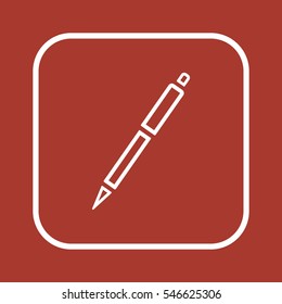 Pen  icon,  isolated. Flat  design.