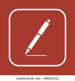Pen  icon,  isolated. Flat  design.