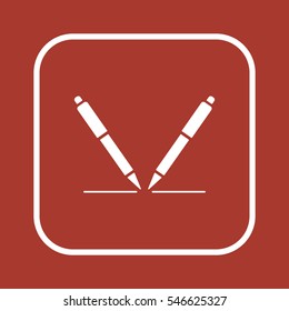 Pen  icon,  isolated. Flat  design.
