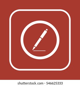 Pen  icon,  isolated. Flat  design.