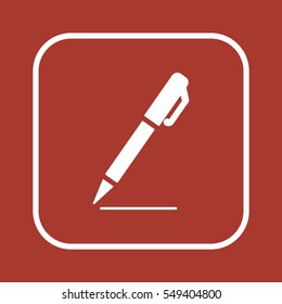 Pen   icon, isolated. Flat  design. 
