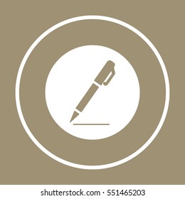 Pen   icon,  isolated. Flat  design.