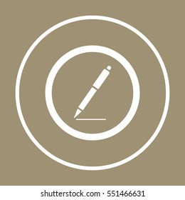 Pen  icon,  isolated. Flat  design.