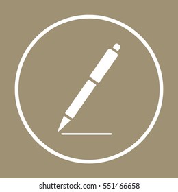 Pen  icon,  isolated. Flat  design.