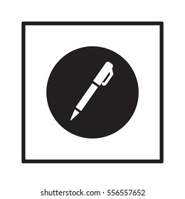 Pen   icon,  isolated. Flat  design.
