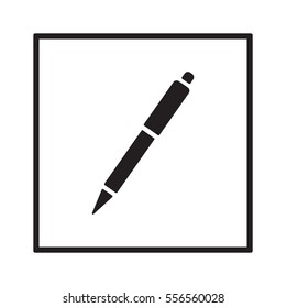 Pen  icon,  isolated. Flat  design.