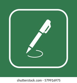 Pen   icon, isolated. Flat  design. 