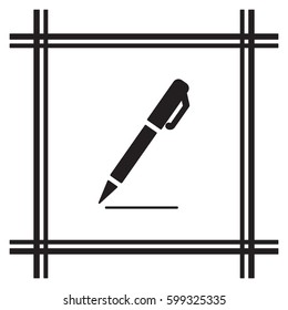 Pen   icon, isolated. Flat  design. 