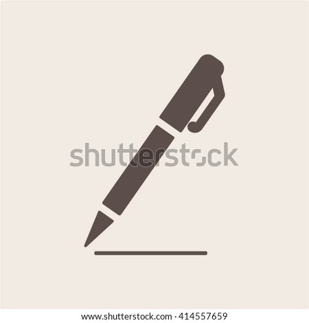 Pen  icon,  isolated. Flat  design.