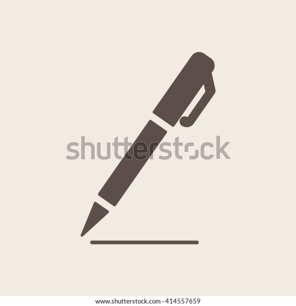 Pen  icon,  isolated.\
Flat  design.